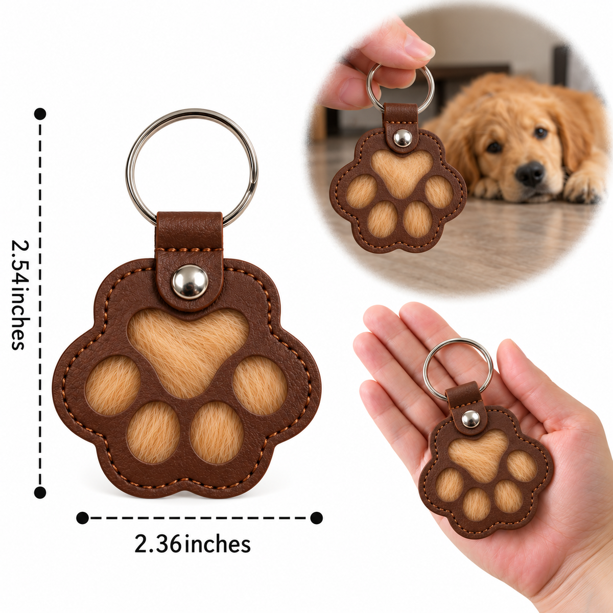 Dog Paw Keepsake Keychain